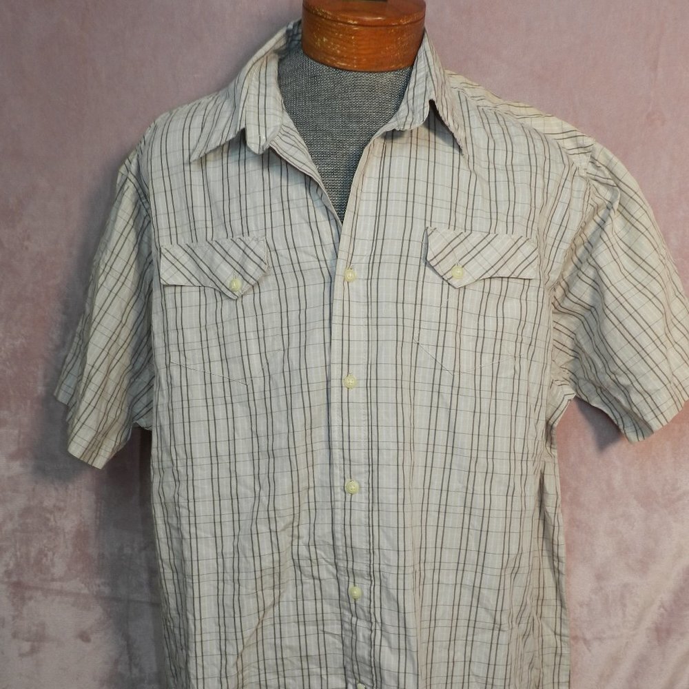 Mens Plaid Wrangler Button Down Shirt Size XXL